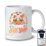 Personalized Custom Name Happy Fall Y'all; Lovely Thanksgiving Couple Pilgrim Bearded Dragon Pumpkin T-Shirt