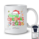 Personalized Custom Name Family Christmas 2026; Merry X-mas Lights Snowing Santa Lover T-Shirt