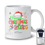 Personalized Custom Name Friends Christmas 2025; Merry X-mas Lights Snowing Santa Lover T-Shirt