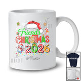 Personalized Custom Name Friends Christmas 2026; Merry X-mas Lights Snowing Santa Lover T-Shirt