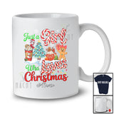 Personalized Custom Name Girl Who Loves Christmas; Colorful Hot Cocoa Coffee Gingerbread T-Shirt