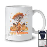 Personalized Custom Name Friends Thanksgiving; Lovely Fall Autumn Tree Three Three Capybara T-Shirt