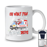 Personalized Custom Name It Is To Drive; Amusing Christmas Santa Driving Ambulance Driver T-Shirt