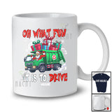 Personalized Custom Name It Is To Drive; Amusing Christmas Santa Driving Garbage Truck Driver T-Shirt