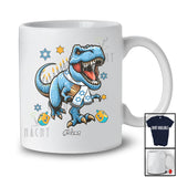 Personalized Custom Name Hanukkah Lights T-Rex; Awesome Chanukah T-Rex Dinosaur Lover T-Shirt