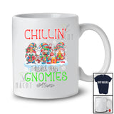 Personalized Custom Name Chillin' With My Gnomies; Amazing Christmas Three Gnomes Plaid; Family T-Shirt