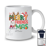 Personalized Custom Name Merry Friendsmas; Adorable Christmas Friends Cat Owner Lover T-Shirt