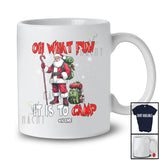 Personalized Custom Name It Is To Camp; Awesome Christmas Tree Snowing Santa Camping T-Shirt