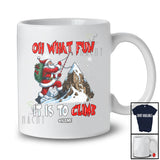 Personalized Custom Name It Is To Climb; Awesome Christmas Tree Snowing Santa Climbing T-Shirt