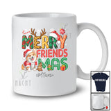 Personalized Custom Name Merry Friendsmas; Adorable Christmas Friends Corgi Owner Lover T-Shirt