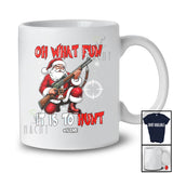 Personalized Custom Name It Is To Hunt; Awesome Christmas Tree Snowing Santa Hunting T-Shirt