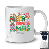 Personalized Custom Name Merry Friendsmas; Adorable Christmas Friends Gnome Lover T-Shirt