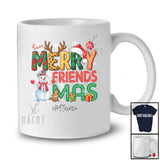 Personalized Custom Name Merry Friendsmas; Adorable Christmas Friends Snowman Lover T-Shirt