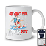 Personalized Custom Name It Is To Surf; Awesome Christmas Tree Snowing Santa Surfing T-Shirt