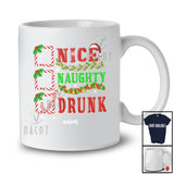 Personalized Custom Name Nice Naughty Drunk; Amusing Christmas List Santa; Family Group T-Shirt