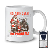 Personalized Custom Name No Reindeer No Problem; Amazing Christmas Santa Boys Biker Motorcycle T-Shirt