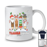 Personalized Custom Name Teacher Squad; Lovely Christmas Four Santa Elf Reindeer Pencil; Family T-Shirt