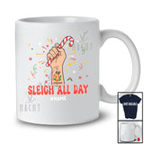 Personalized Custom Name Sleigh All Day; Sarcastic Christmas Adult Santa Candy Canes T-Shirt