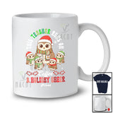 Personalized Custom Name Teacher Runs On Coffee Holiday Cheer; Joyful Christmas Owl Classroom T-Shirt