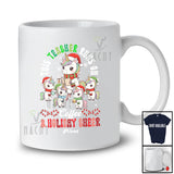 Personalized Custom Name Teacher Runs On Coffee Holiday Cheer; Joyful Christmas Unicorn Classroom T-Shirt