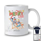 Personalized Custom Name Merry And Chill; Lovely Christmas Holiday Vacation Santa Dobermanns T-Shirt