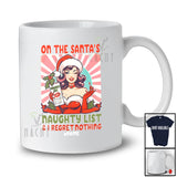 Personalized Custom Name On The Santa's Naughty List; Lovely Christmas Santa Women Holiday T-Shirt