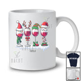 Personalized Custom Name Santa Elf Reindeer Wine Glasses; Cheerful Christmas Drinking Drunker T-Shirt