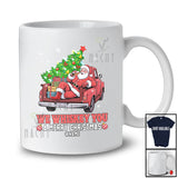 Personalized Custom Name Whiskey You A Merry Christmas; Joyful Santa On Pickup Truck; Drinking T-Shirt