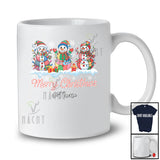 Personalized Custom Name Merry Christmas; Joyful X-mas Three Snowman Plaid; Family Group T-Shirt