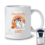 Personalized Custom Name My Human Costume Cat; Creepy Halloween Moon Animal Witch T-Shirt