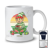 Personalized Custom Name Elf Playing Game; Amazing Christmas Vintage Retro Gaming Gamer T-Shirt