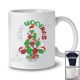 Personalized Custom Name Merry Woofmas; Wonderful Christmas Tree Plaid Dog Paws Owner T-Shirt