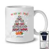 Personalized Custom Name Merry Woofmas; Joyful Christmas Lights Santa Bulldog X-mas Tree T-Shirt