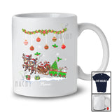 Personalized Custom Name Santa Sleigh Reindeer With Christmas Tree; Joyful Pajama Family T-Shirt