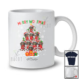Personalized Custom Name Merry Woofmas; Joyful Christmas Lights Santa Dachshund X-mas Tree T-Shirt