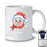 Personalized Custom Name Christmas Snowman Face; Joyful X-mas Lights Snowing Family T-Shirt