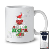 Personalized Custom Name Merry Woofmas; Wonderful Christmas Tree Santa Plaid Dog Paws T-Shirt