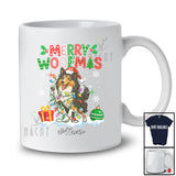 Personalized Custom Name Merry Woofmas; Joyful Christmas Lights Santa Shelties Owner Family T-Shirt