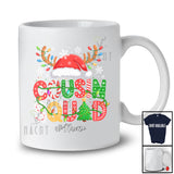 Personalized Custom Name Cousin Squad; Lovely Christmas Lights Santa Reindeer; Family Group T-Shirt