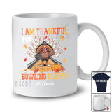 Personalized Custom Name Thankful For Bowling Player; Joyful Thanksgiving Turkey Sport T-Shirt