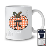 Personalized Custom Name Plaid Pumpkin Pi Shape; Lovely Thanksgiving Math Science Teacher T-Shirt