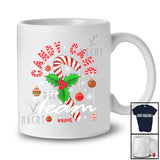 Personalized Custom Name Candy Cane Team; Merry Christmas Candy Canes Snowing Around T-Shirt