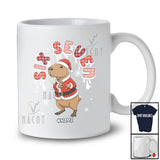 Personalized Custom Name Six Seven; Amusing Christmas Santa Capybara; X-mas Family Group T-Shirt
