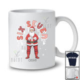 Personalized Custom Name Six Seven; Amusing Christmas Plaid Santa; X-mas Family Group T-Shirt