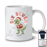Personalized Custom Name Six Seven; Amusing Christmas Santa T-Rex; X-mas Family Group T-Shirt