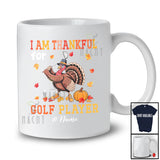 Personalized Custom Name Thankful For Golf Player; Joyful Thanksgiving Turkey Sport T-Shirt
