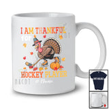 Personalized Custom Name Thankful For Hockey Player; Joyful Thanksgiving Turkey Sport T-Shirt