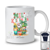 Personalized Custom Name Mele Kalikimaka; Lovely Christmas Hawaiian Pineapple Santa; Surfing Surfer T-Shirt