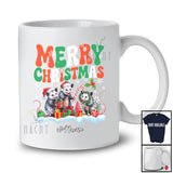 Personalized Custom Name Merry Christmas; Lovely Three X-mas Opossum; Snow Pajamas Family T-Shirt