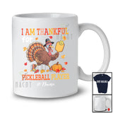Personalized Custom Name Thankful For Pickleballs Player; Joyful Thanksgiving Turkey Sport T-Shirt